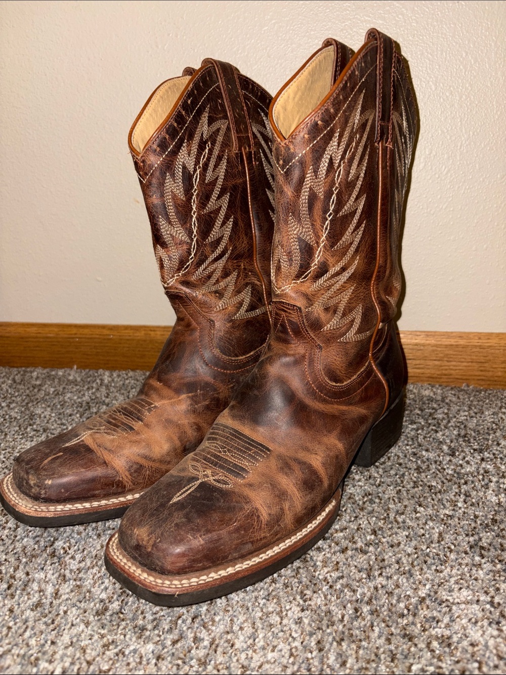 Shyanne Distressed Brown Leather Western Cowboy Boots